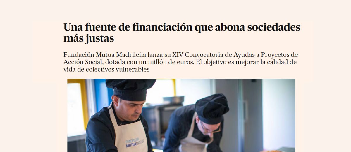 La Escuela Más y Menos de Fundación AMÁS en el periódico Cinco Días