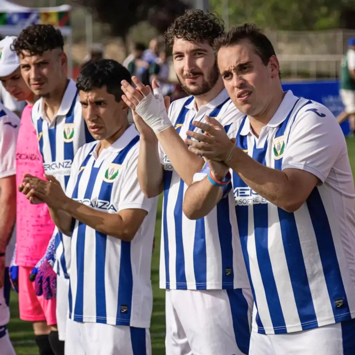 Jugadores del C.D Leganés en la última fase de la Liga Genuine.