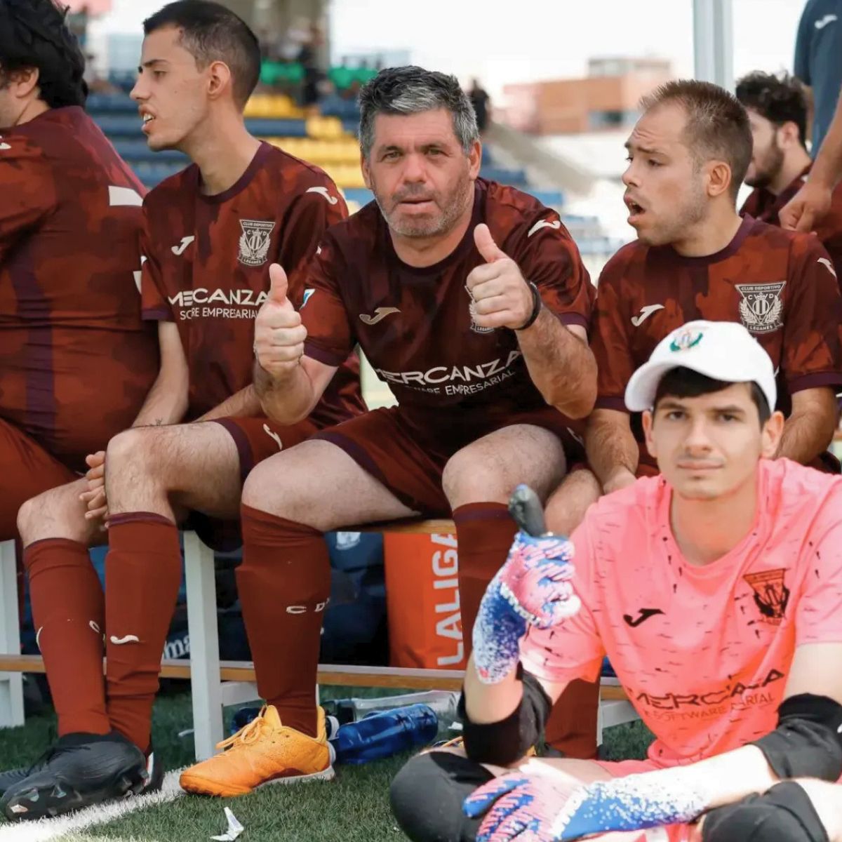 Jugadores del C.D Leganés en la última fase de la Liga Genuine.