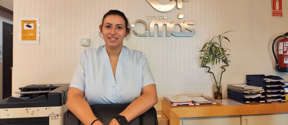 Yasmina en la recepción de Nuevo Parque Polvoranca