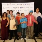 El grupo de artes plásticas Los Picassos en la gala de entrega de premios de Emove Festival. Foto: Grupo AMÁS.
