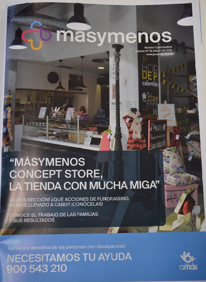 Portada de la revista "masymenos". Foto : Grupo AMÁS.