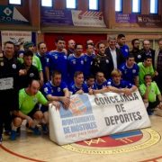 Presentación del convenio de colaboración entre eL club Deportivo Fútbol Sala Ciudad de Móstoles y Grupo AMÁS . Foto: Grupo AMÁS.